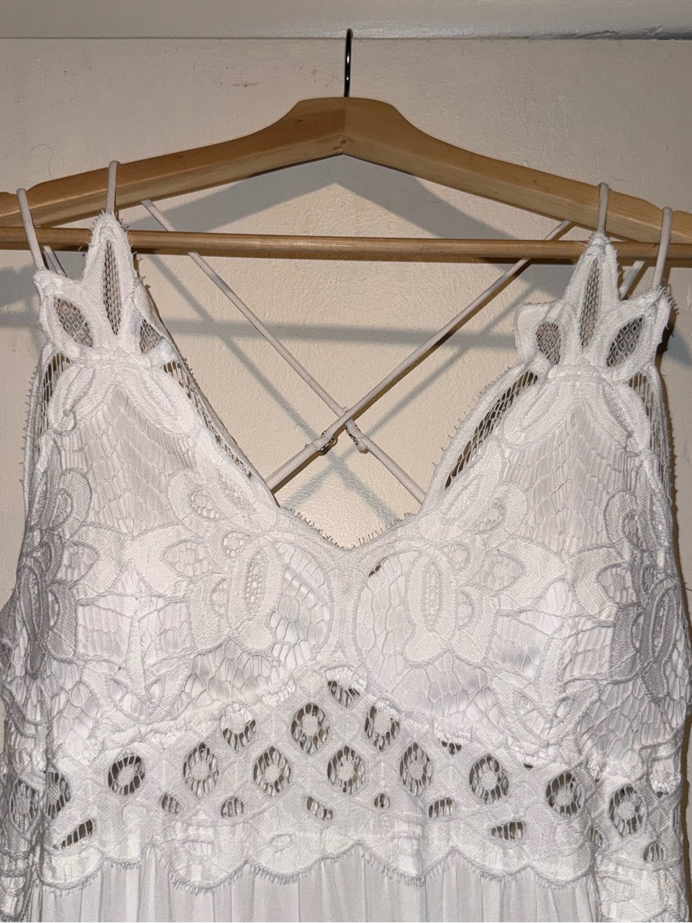 White Lace-Trim Dress - Picture 3 of 5